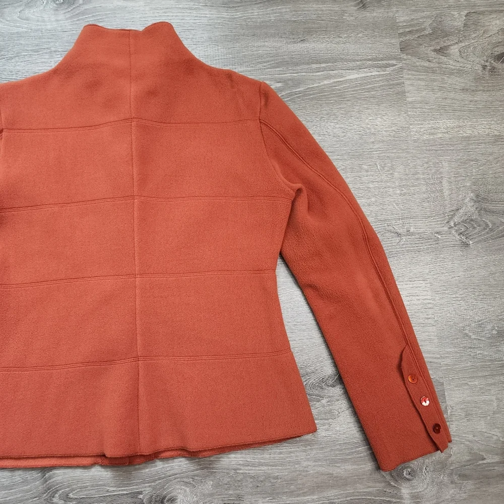 RONEN CHEN Orange Fleece Button Down Jacket Medium